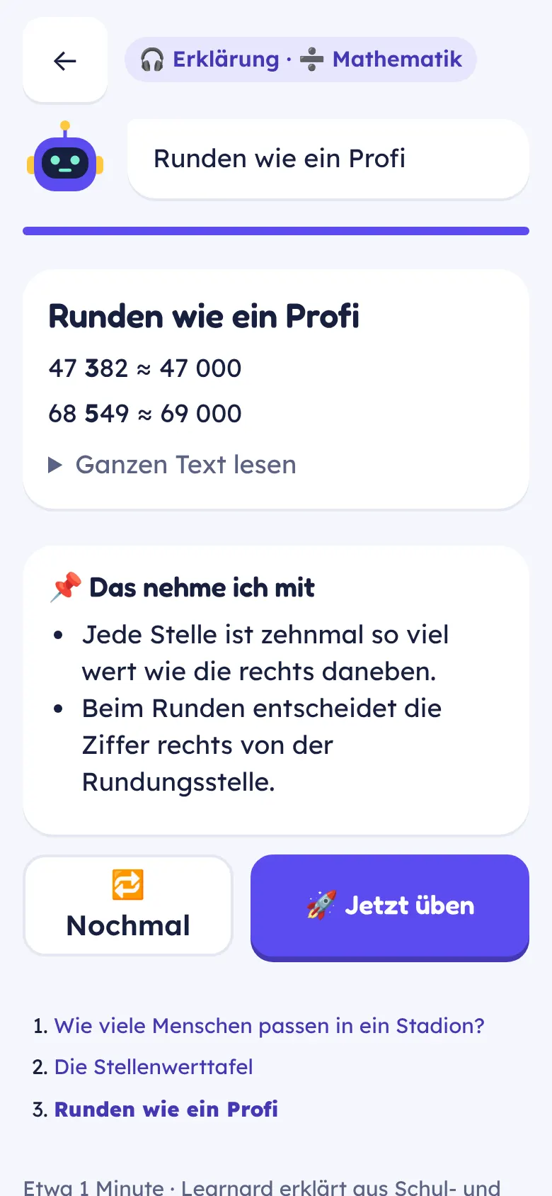 Erklärung zum Anhören mit Merksätzen